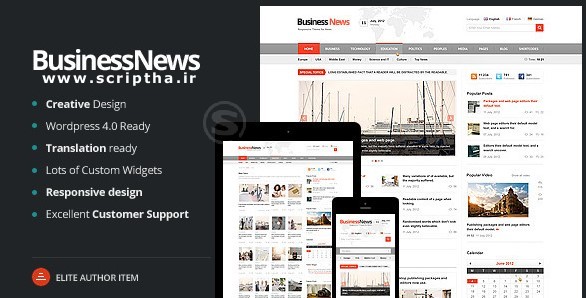 دانلود قالب مجله ای, خبری, وبلاگی برای وردپرس Business News v1.5.0