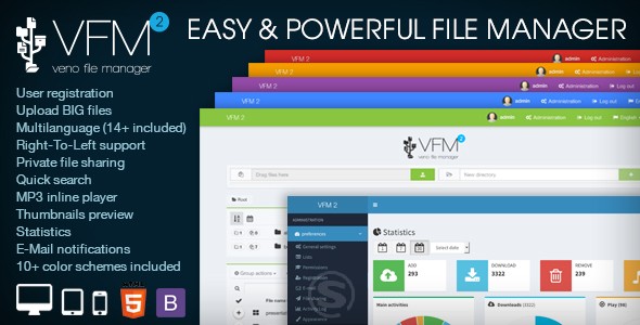 اسکریپت مدیریت ، میزبان و اشتراک گذاری فایل Veno File Manager v2.1.2