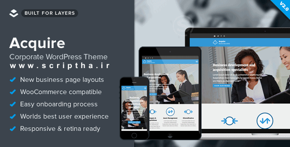 دانلود قالب شرکتی وردپرس Acquire v2.0