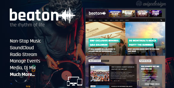 دانلود قالب موزیک و رادیو برای وردپرس Beaton v1.4.1