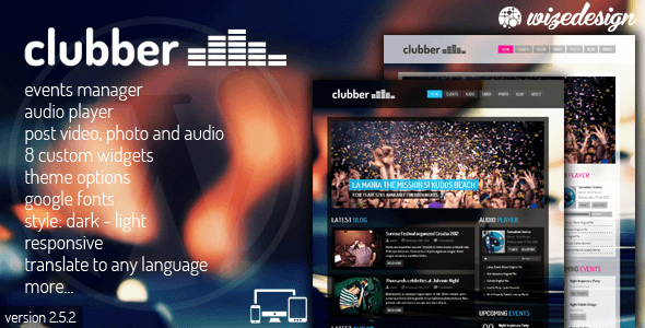 دانلود قالب موزیک برای وردپرس Clubber v2.6.1