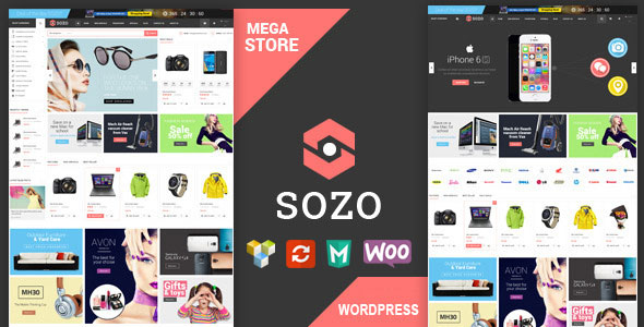 دانلود قالب فروشگاهی تمام صفحه برای ووکامرس SOZO v1.0