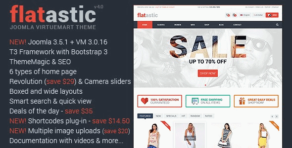 دانلود قالب فروشگاهی جوملا با ویرچومارت Flatastic v3.9
