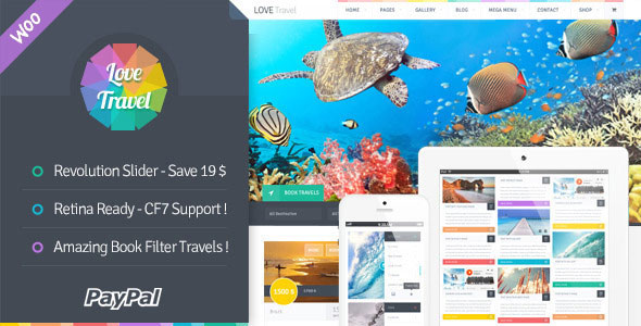 دانلود قالب آژانس مسافرتی و گردشگری برای وردپرس Love Travel v2.6.1