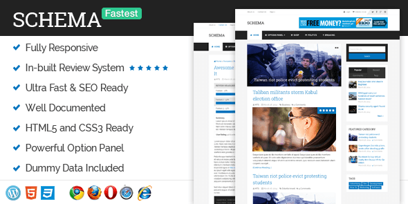 دانلود قالب وبلاگی با سئوی بالا برای وردپرس Schema v3.1.2