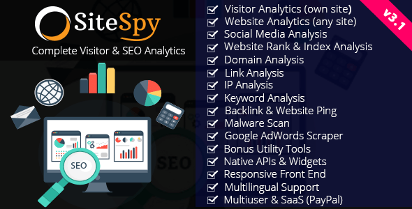 دانلود اسکریپت تجزیه و تحلیل سئوی وب سایت SiteSpy v3.1