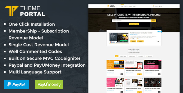 دانلود اسکریپت فروش محصولات دیجیتال Theme Portal Marketplace v1.0