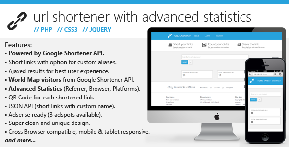 دانلود اسکریپت کوتاه کننده لینک URL Shortener Script with Statistics
