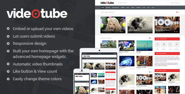 دانلود قالب اشتراک گذاری ویدیو برای وردپرس VideoTube v2.2.8