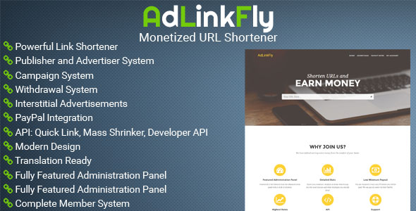 دانلود اسکریپت کوتاه کننده لینک AdLinkFly v2.5.1