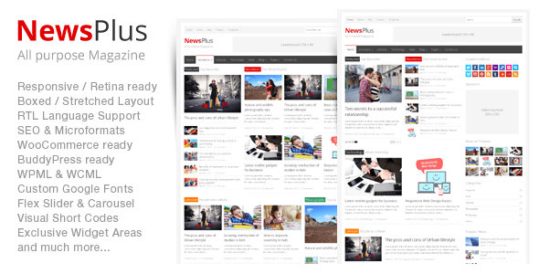 دانلود قالب خبری و مجله ای برای وردپرس NewsPlus v2.4.5