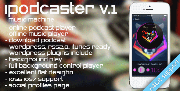 دانلود سورس ای او اس نرم افزار پخش موسیقی iPodcaster
