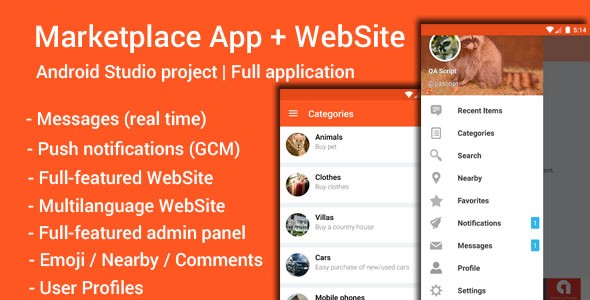 دانلود سورس اندروید , ای او اس + نسخه وب بازار من My Marketplace